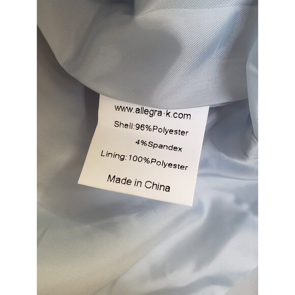 Allegra K Women's Sz L Blue Long Sleeve Blazer Jacket Button Satin Lapel NWT - Picture 6 of 6